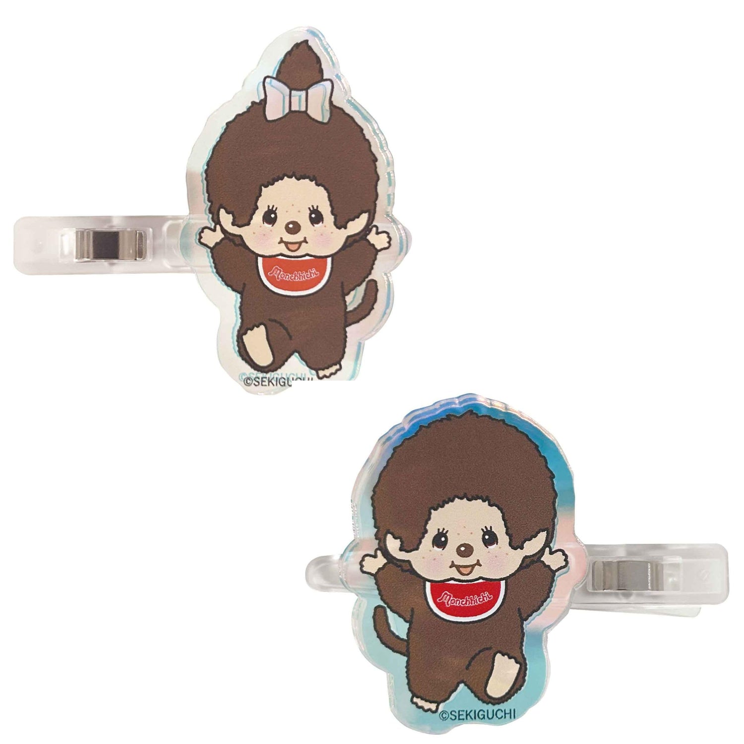 I Planning Monchhichi Aurora Acrylic Hair Clip Twins 40mm