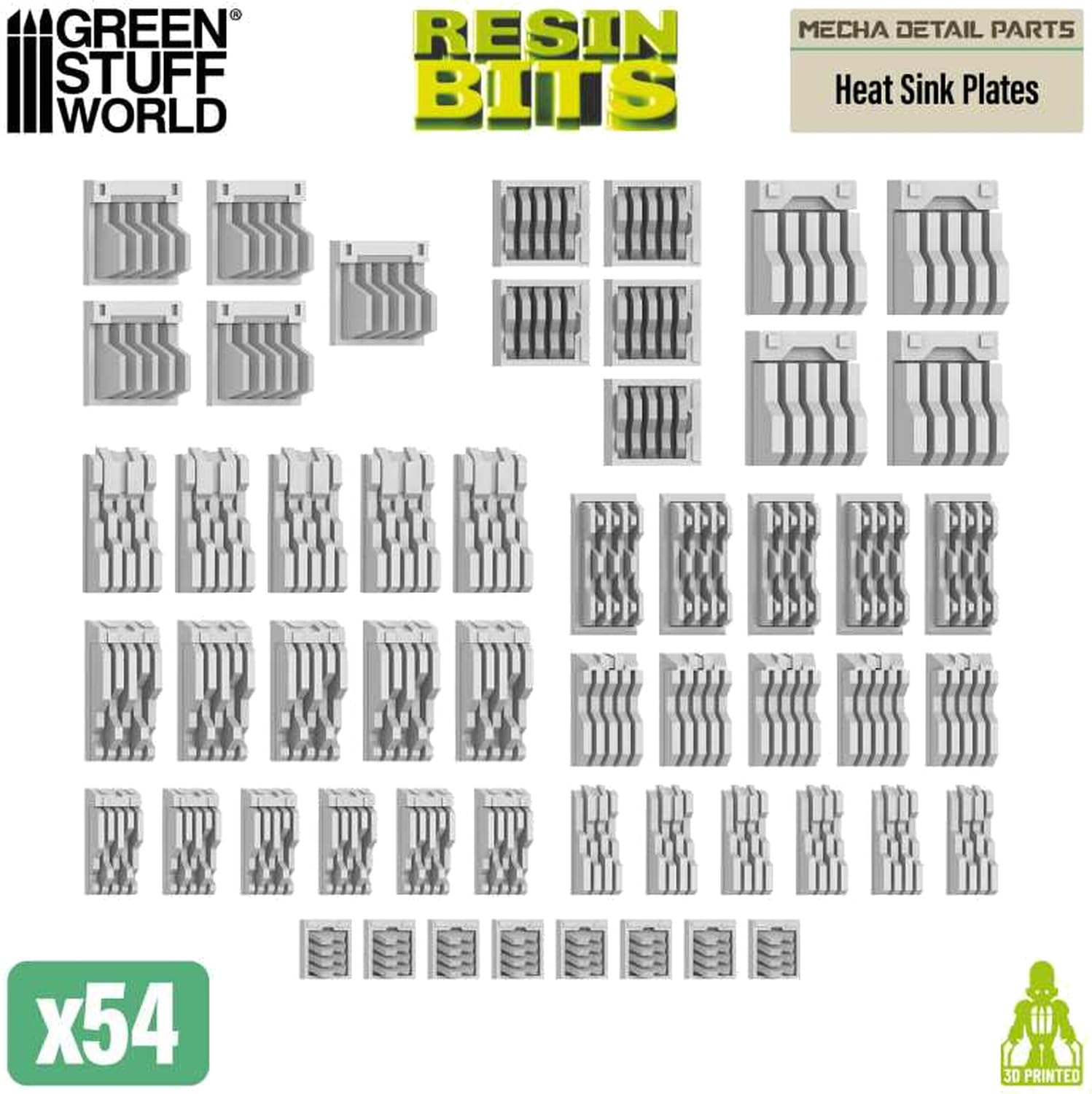 Green Staff World Heat Sink Plate Set of 54 for Model Kits