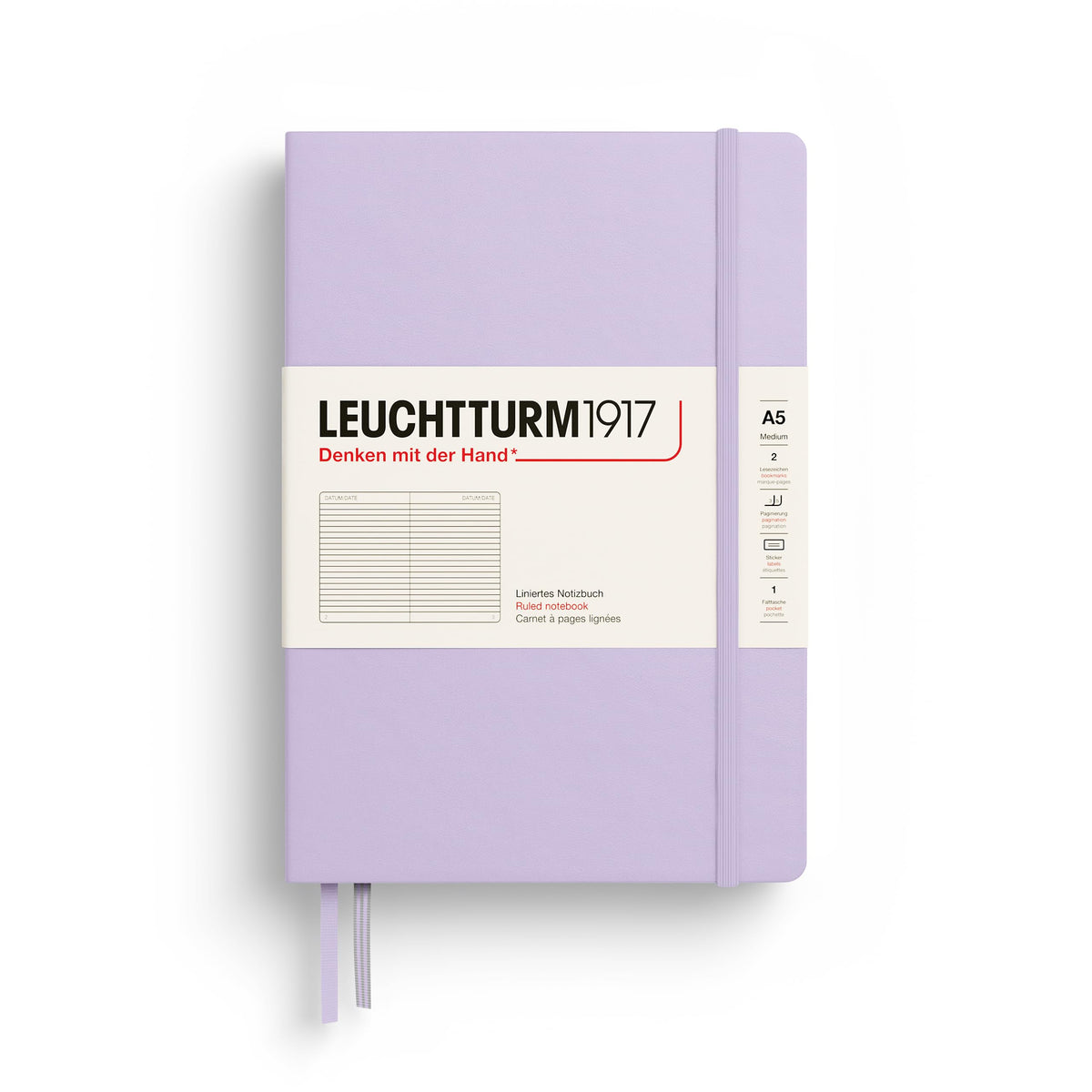 LEUCHTTURM1917 A5 Lined Notebook Lilac Perfect for Organizing Notes