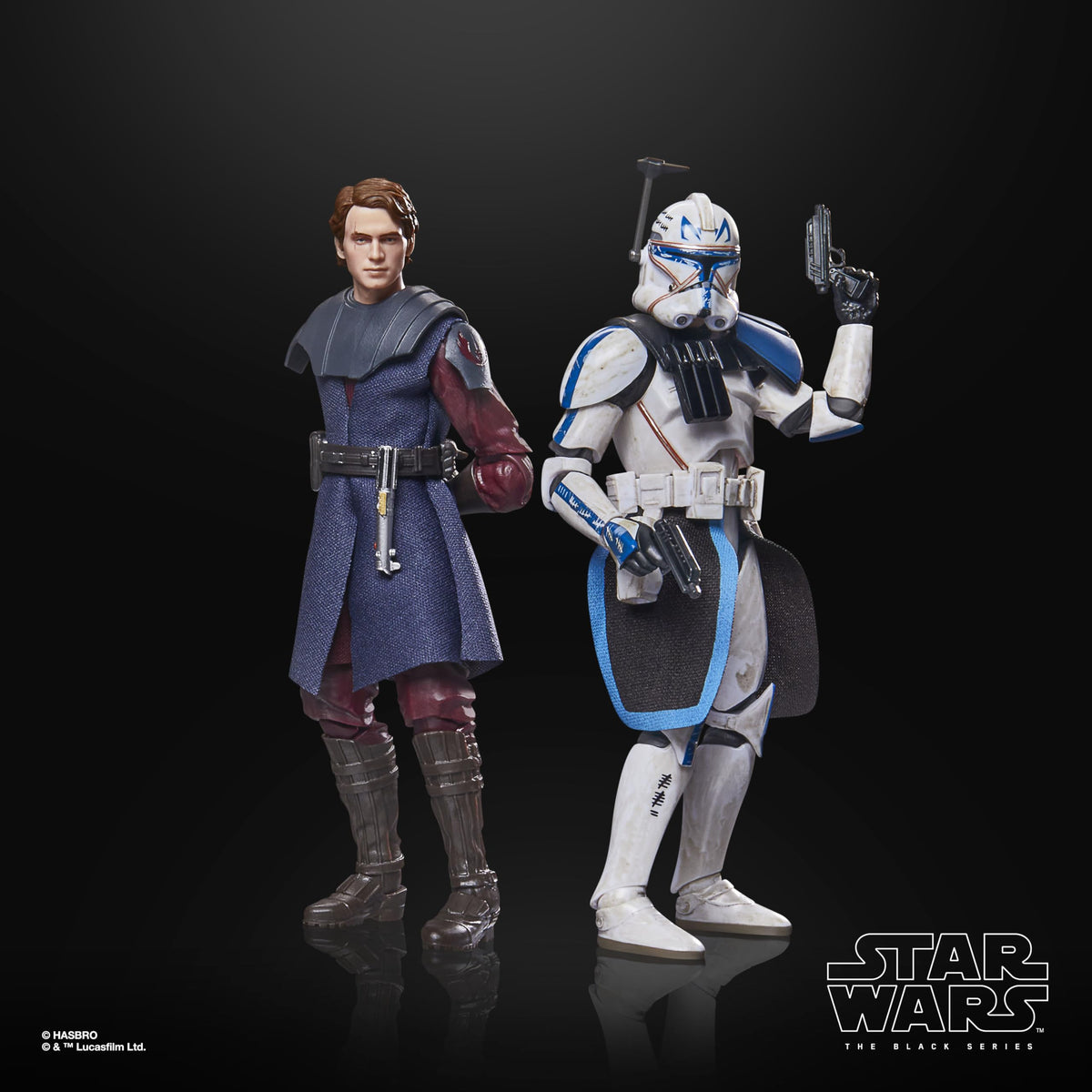 HASBRO Star Wars Black Series Anakin Skywalker and Clone Captain Rex Action Figures