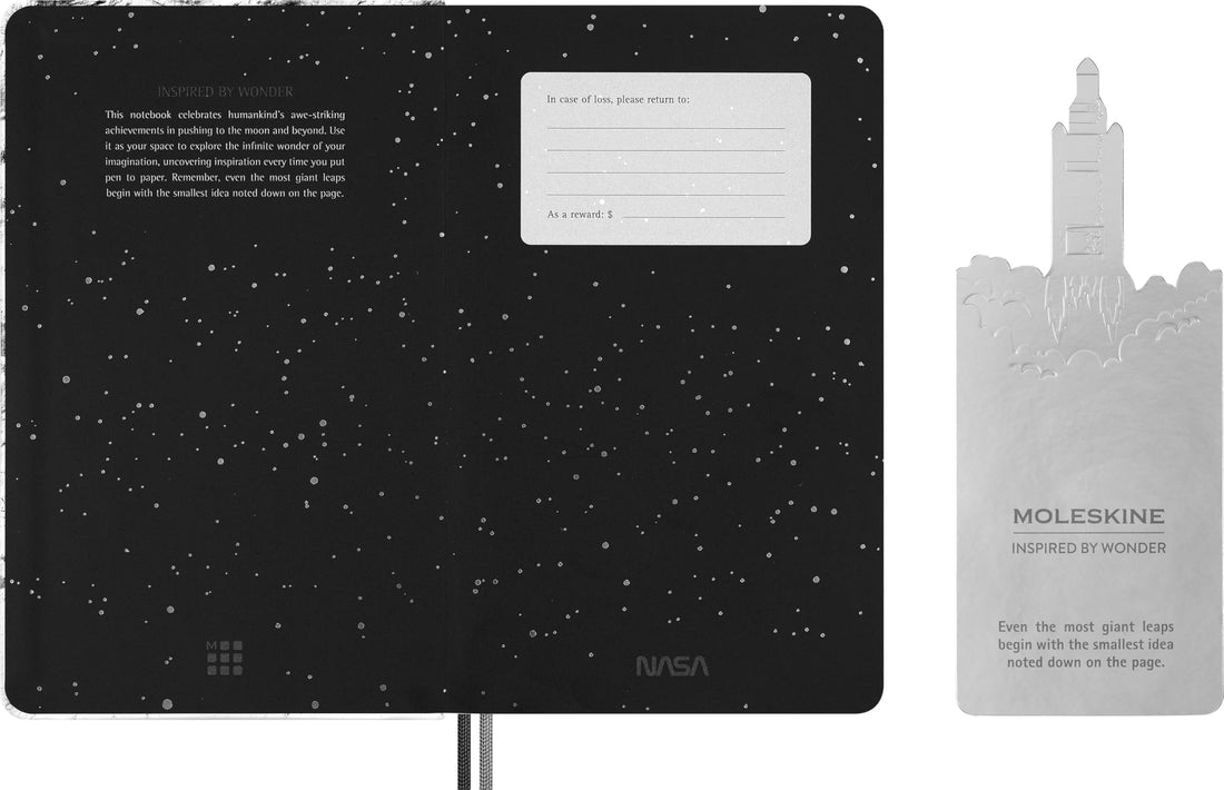 Moleskine NASA-Inspired Ruled Notebook, Large, Light Gray, 13 × 21 cm
