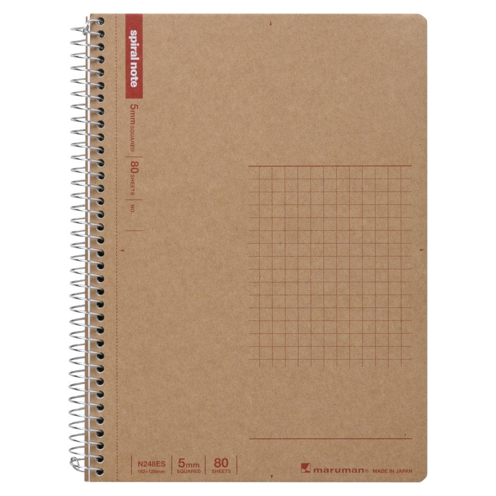 Maruman B6 Spiral Notebook Grid 80 Sheets for Easy Note Taking