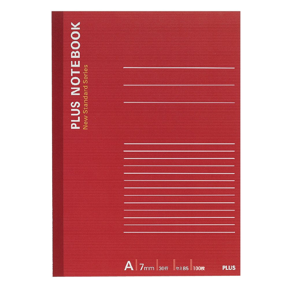 PLUS Notebook Semi B5 A-Rule 100 Sheets for Everyday Use