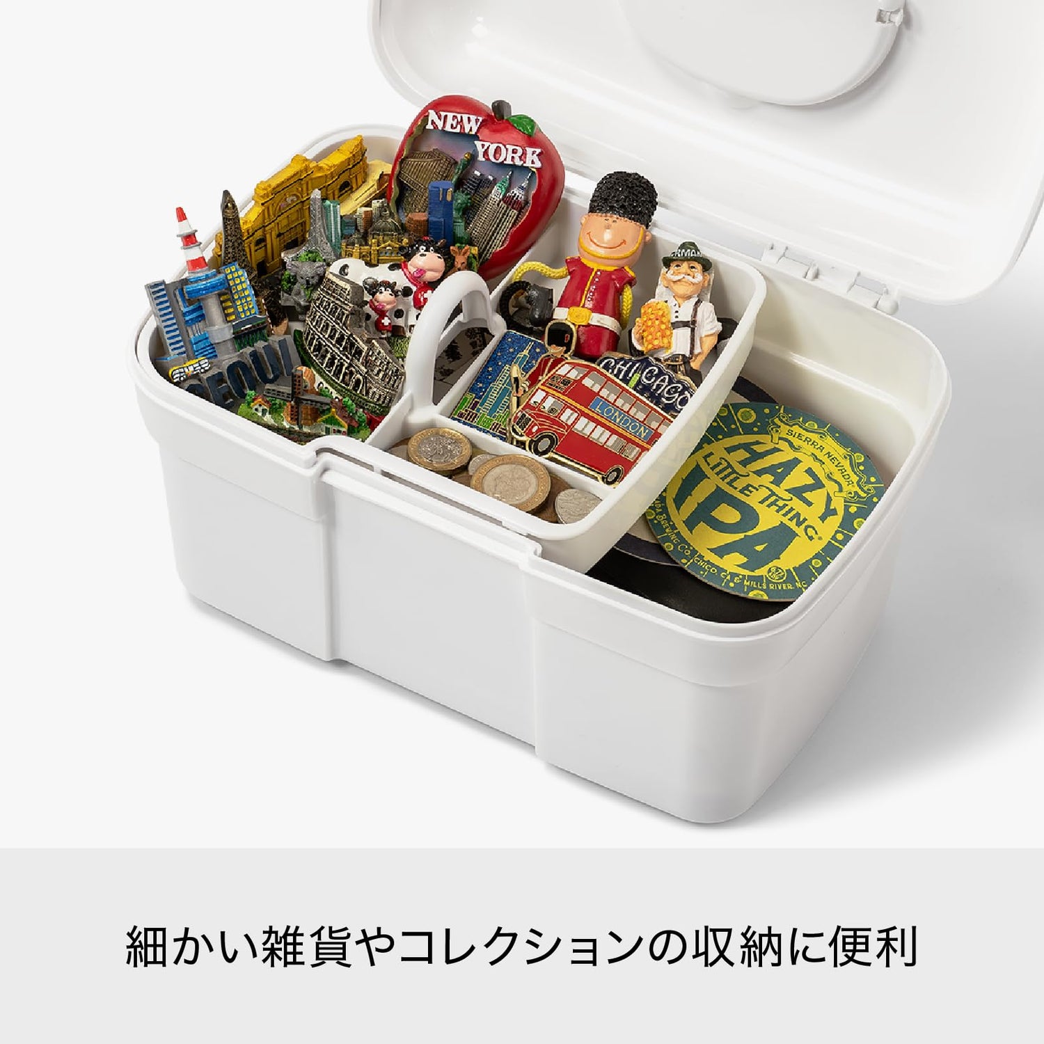 like-it Storage Case with Tray 27.7x18.2x16.5cm All White