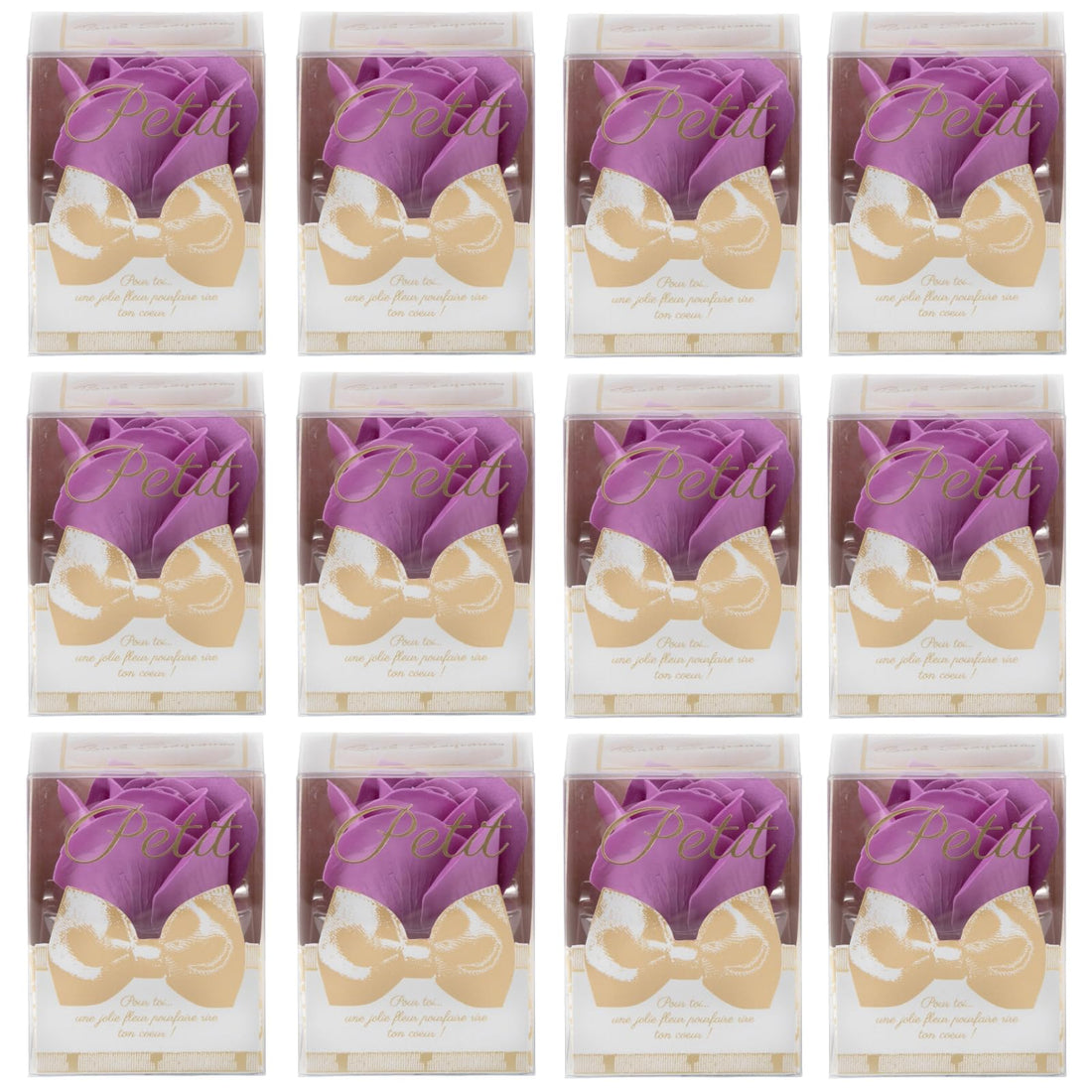 Q-FLA Bath Soak Soap Flower Set of 12 Purple Roses for Gifts