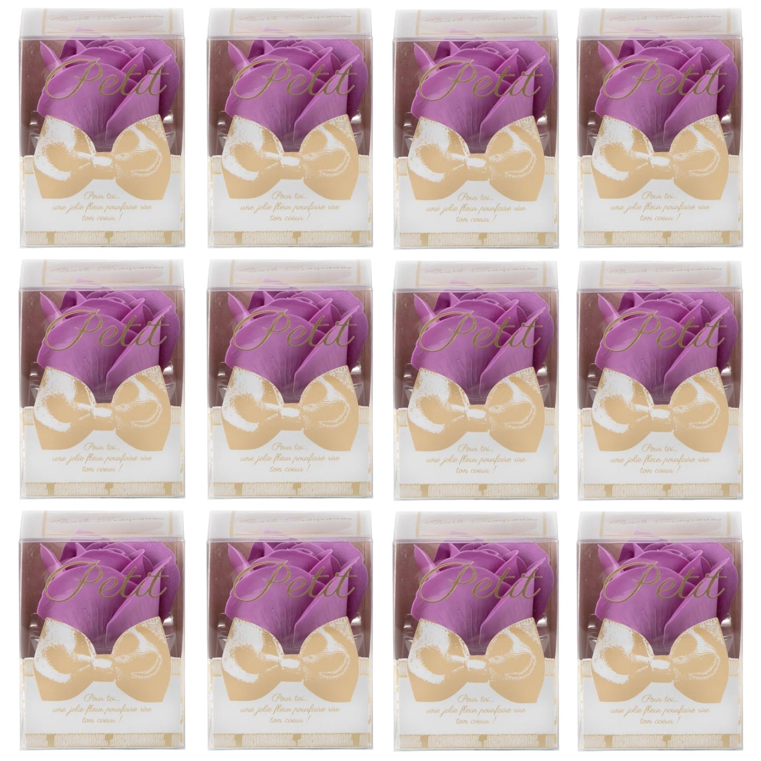 Q-FLA Bath Soak Soap Flower Set of 12 Purple Roses for Gifts