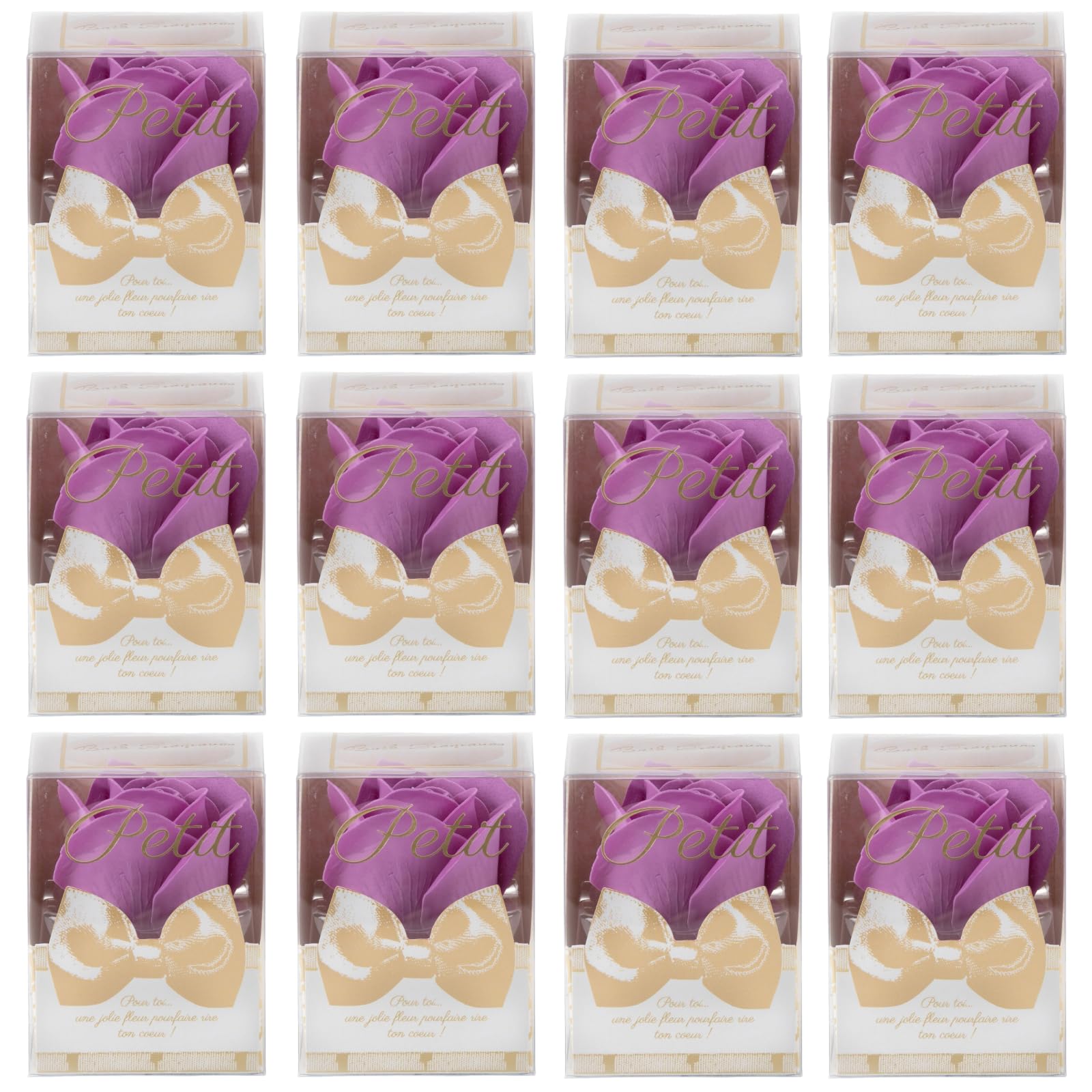 Q-FLA Bath Soak Soap Flower Set of 12 Purple Roses for Gifts