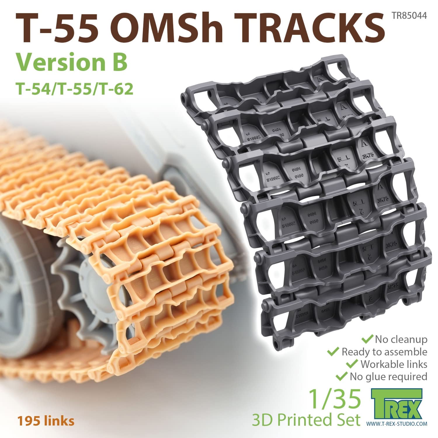 T-rex Studio 1/35 T-55 OMSh Movable Track Parts for Model Kits