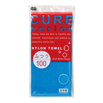Ohe Body Towel Blue 28x100cm Soft Nylon Bath Towel