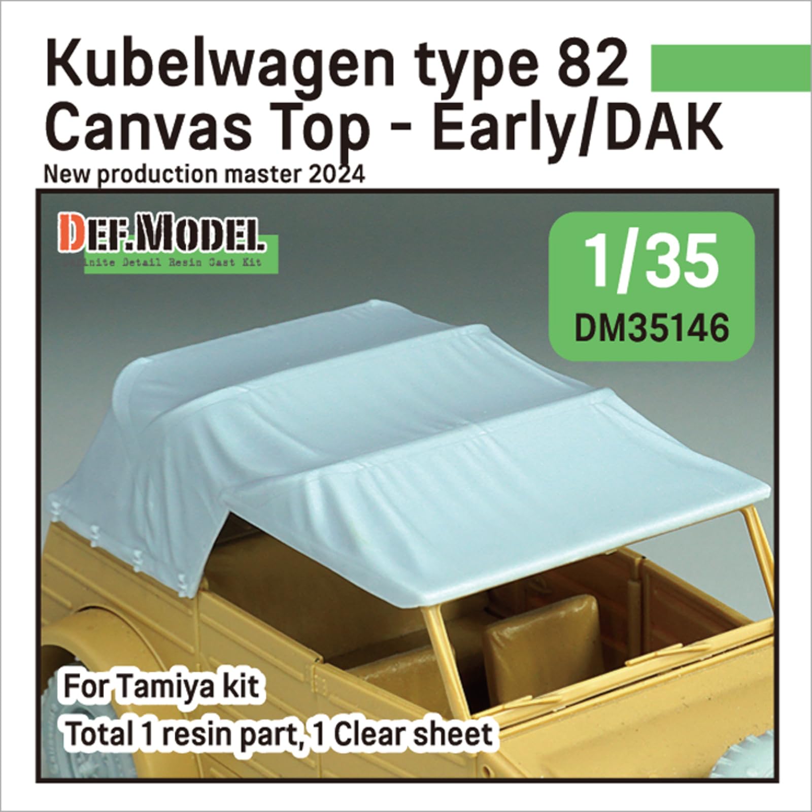 DEF.MODEL 1/35 WWII German Kubelwagen Type 82 Canvas Set