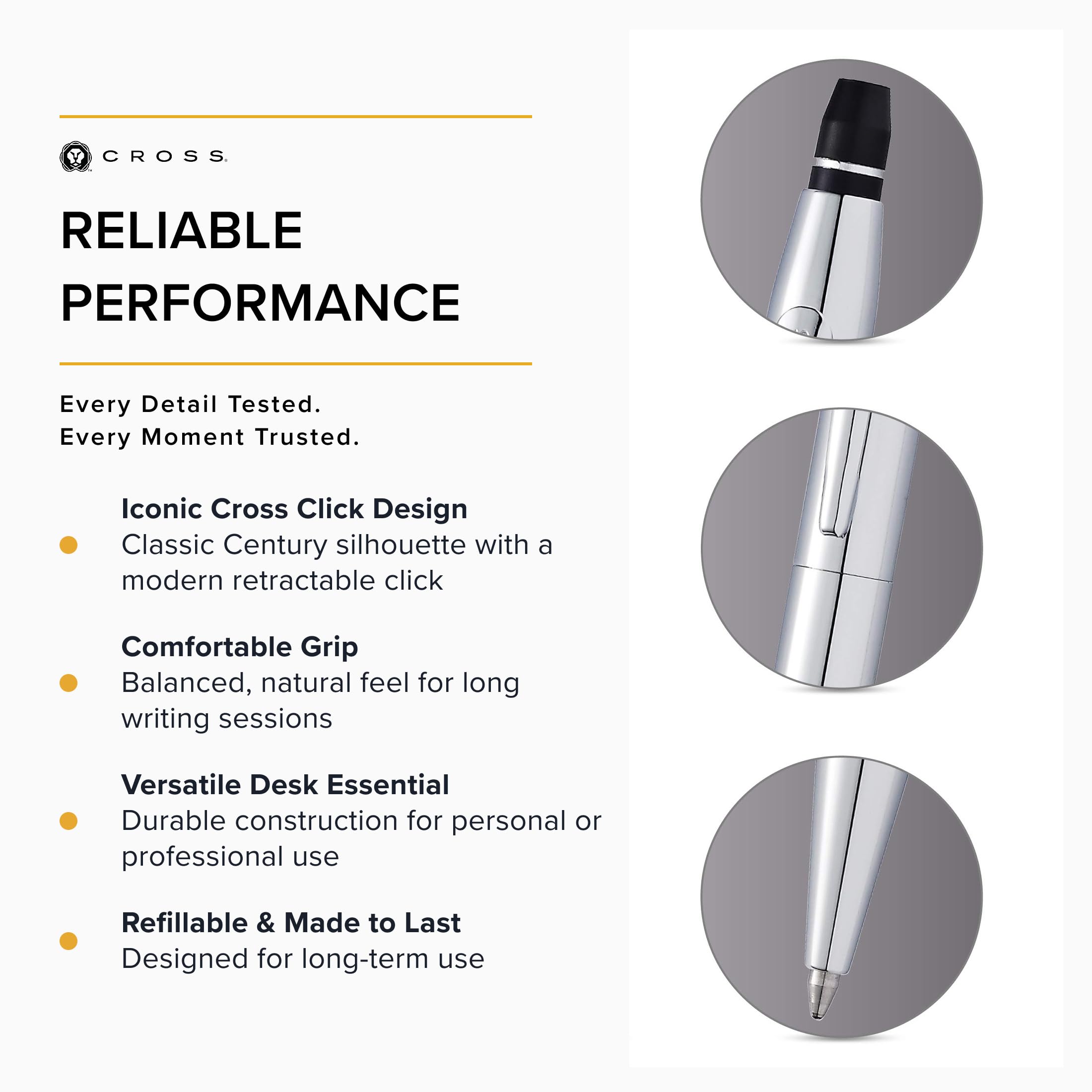 Cross Ballpoint Pen Oil-Based Click Chrome Imported