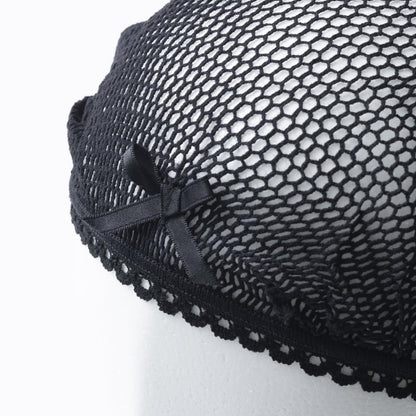KAI Hair Goods Black Hair Net with Ribbon for Easy Styling