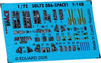Eduard 1/72 Scale Grumman F-14D Tomcat Model Detail Parts Set