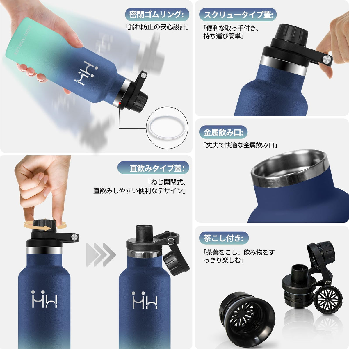 KollyKolla 750ml Vacuum Insulated Water Bottle with 2-Way Drinking