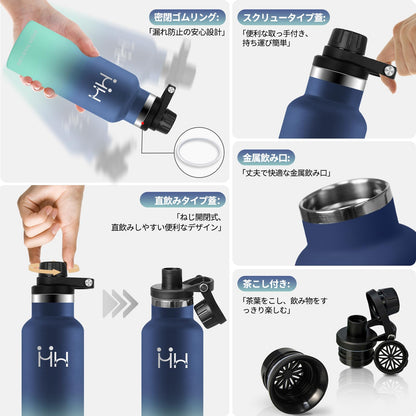 KollyKolla 750ml Vacuum Insulated Water Bottle with 2-Way Drinking