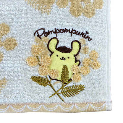 Marushin Face Towel Pompompurin Blooming Pudding 100% Cotton