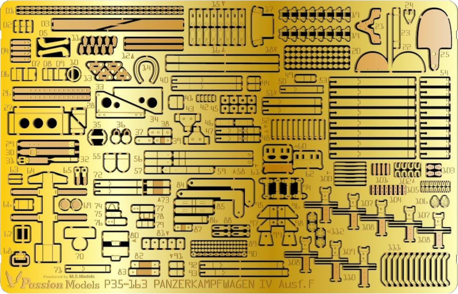 Passion Models 1/35 German IV Tank F Type Etching Set for Model Kits