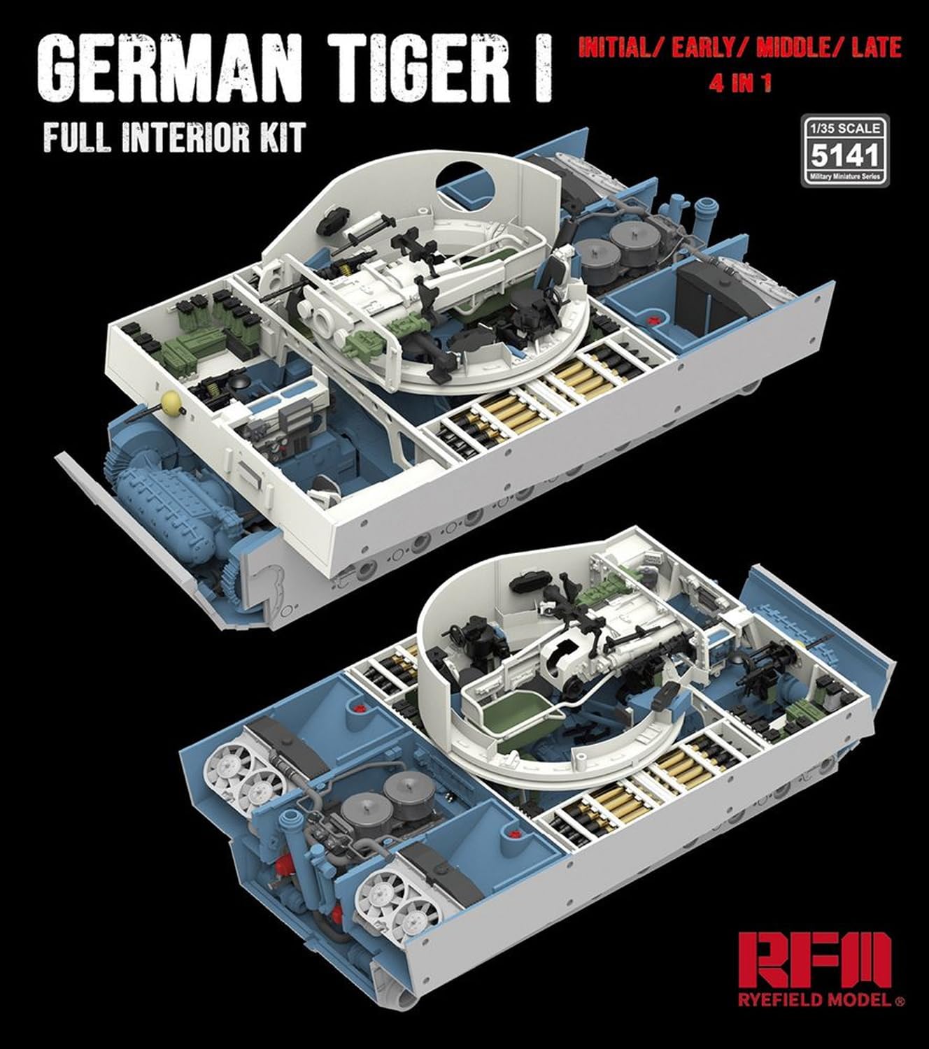 Rye Field Model 1/35 Tiger I Full Interior Kit for Scale Model Enthusiasts