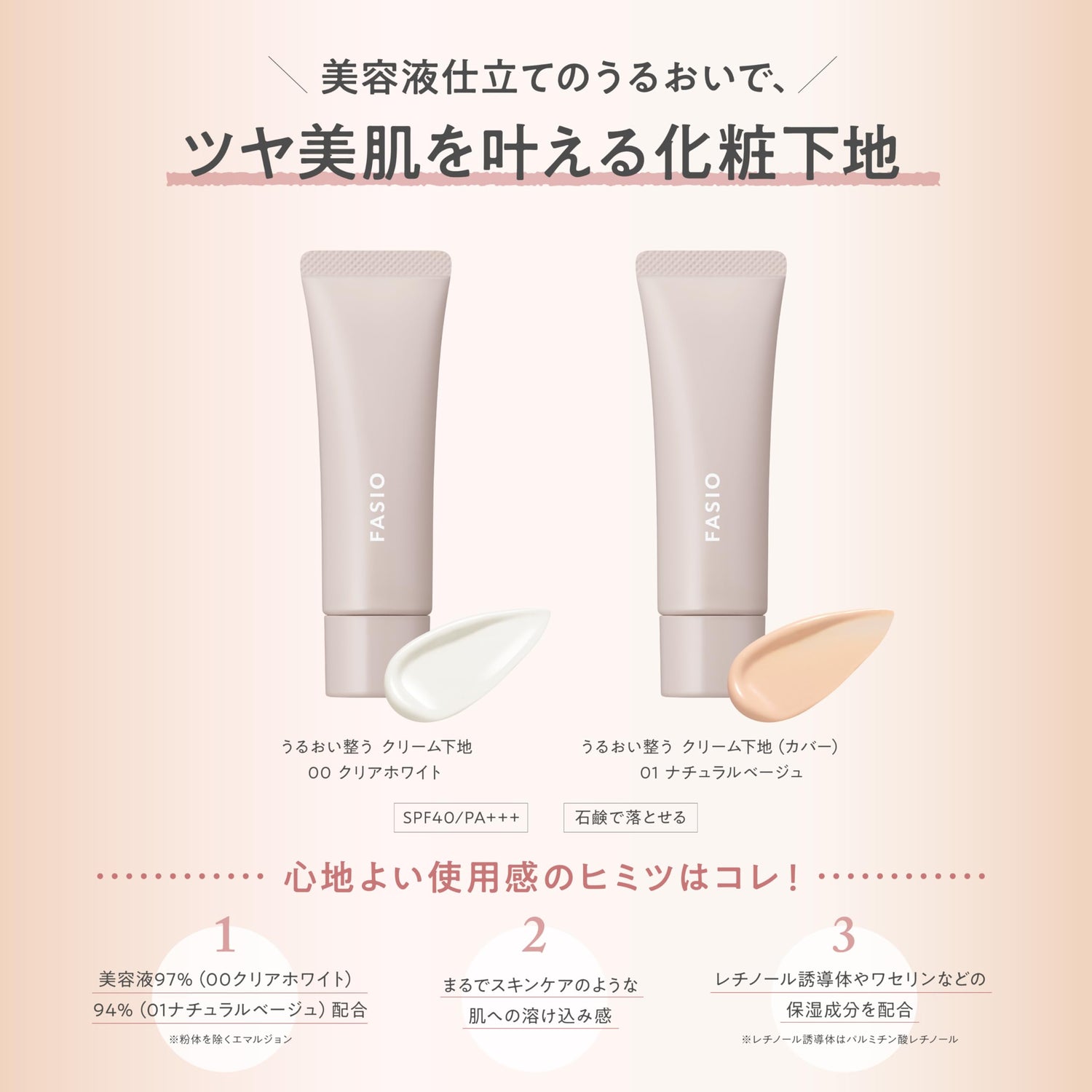FASIO Hydrating Cream Primer 30g Fragrance-Free SPF40 PA+++