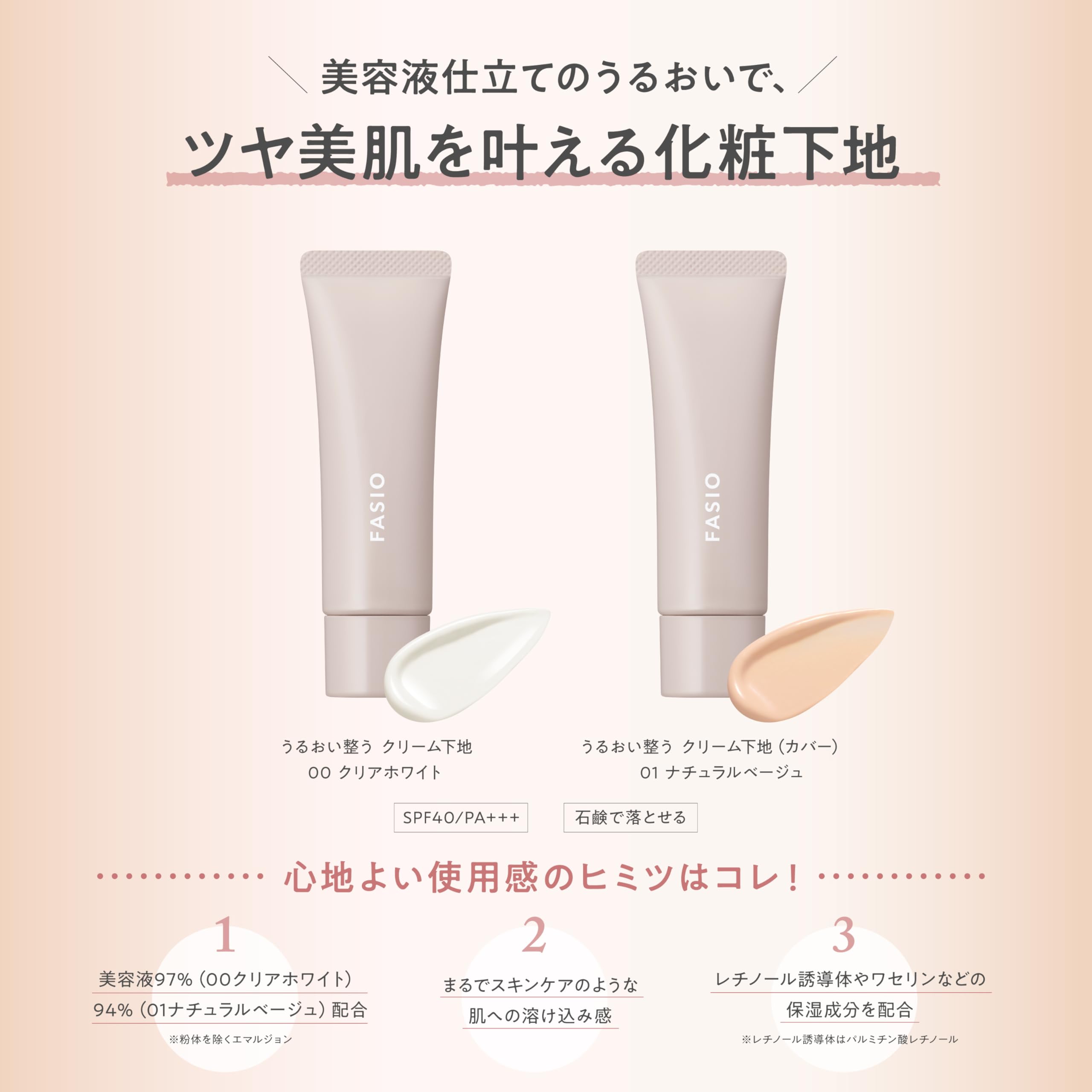 FASIO Hydrating Primer Cream Natural Beige 30g SPF40 PA+++