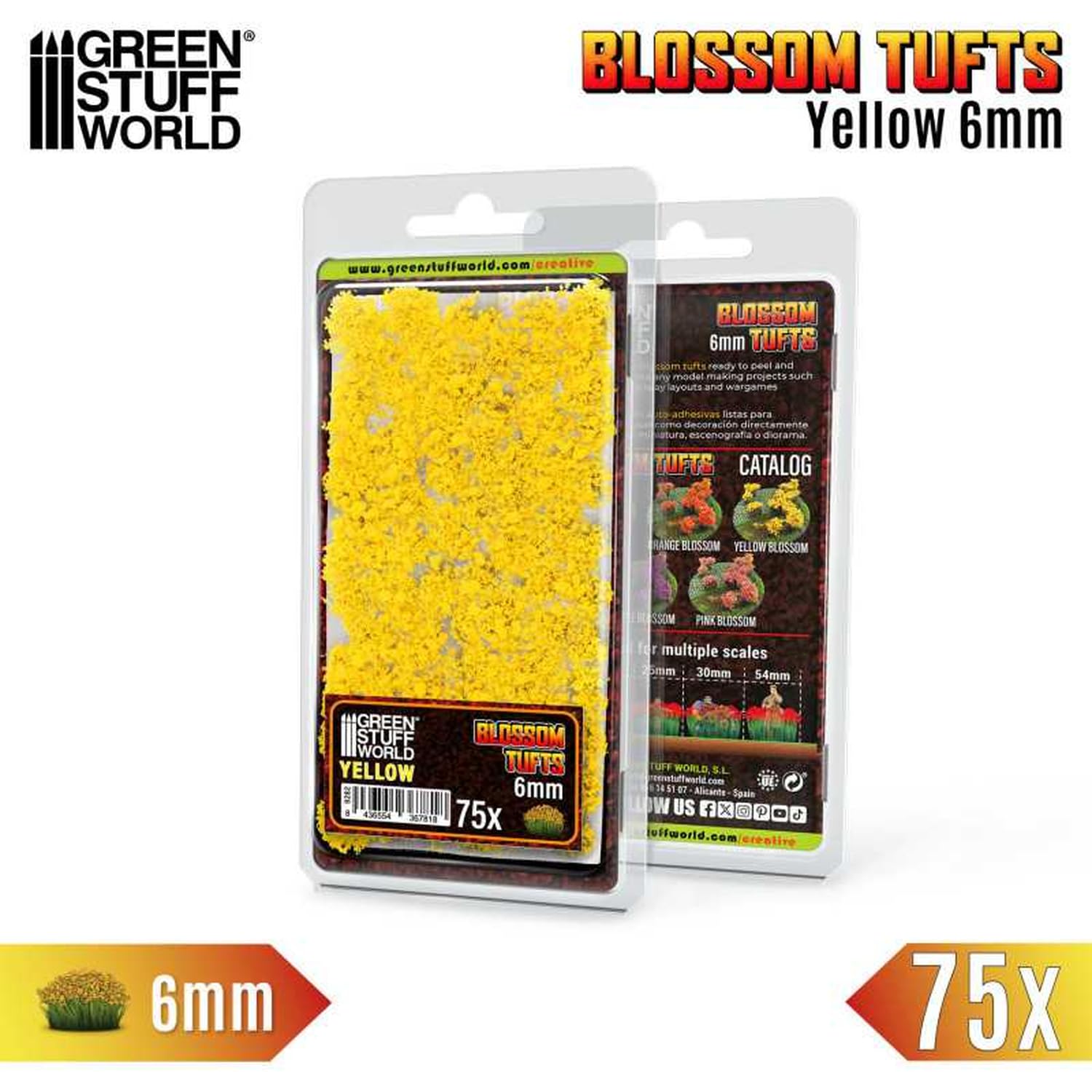 Green Stuff World Diorama Material Full Bloom Yellow 6mm for Hobby Projects