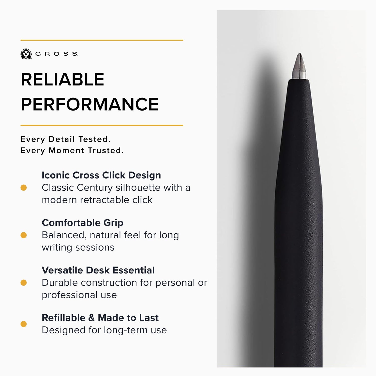Cross Click Pen Satin Black Oil-Based Ballpoint Pen
