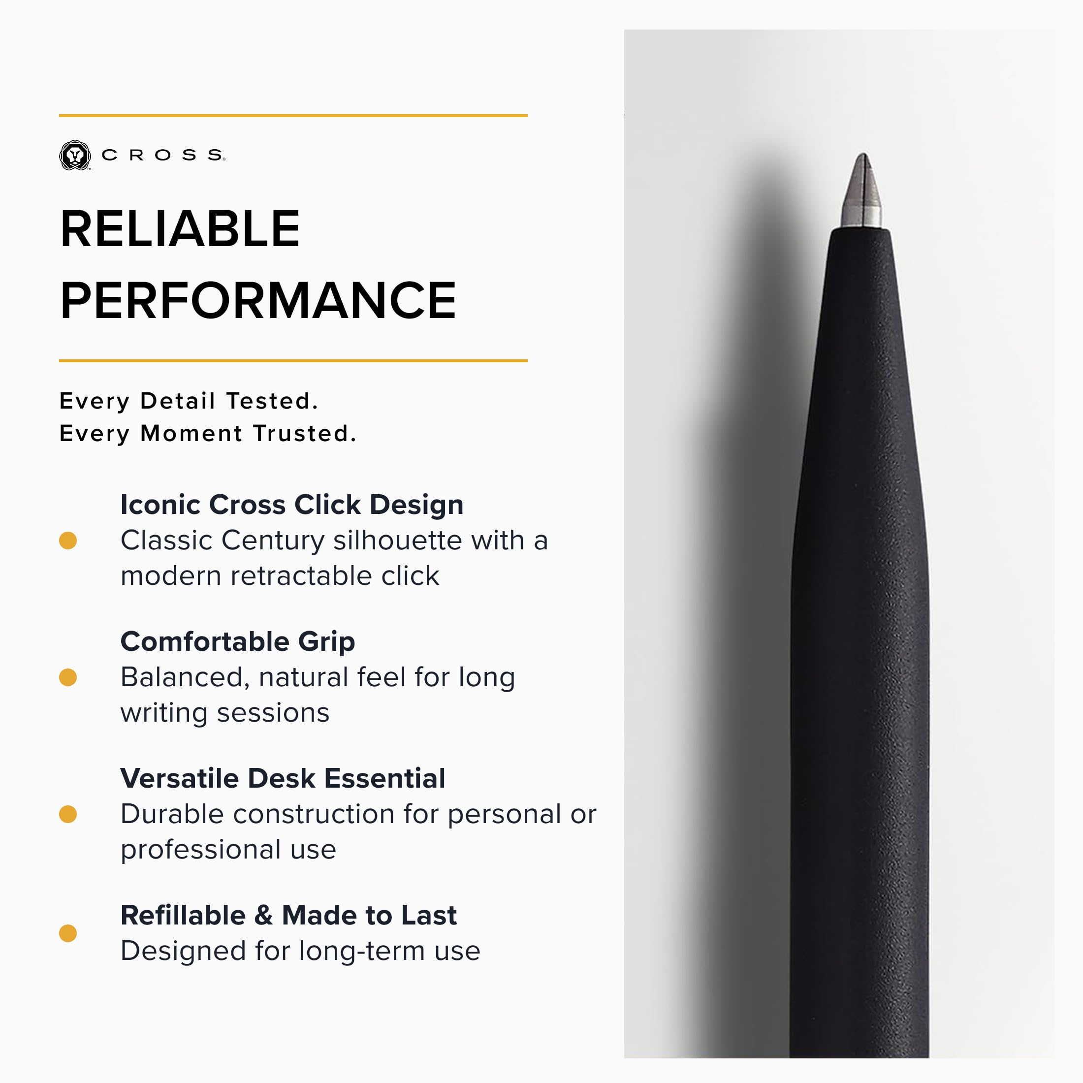 Cross Click Pen Satin Black Oil-Based Ballpoint Pen