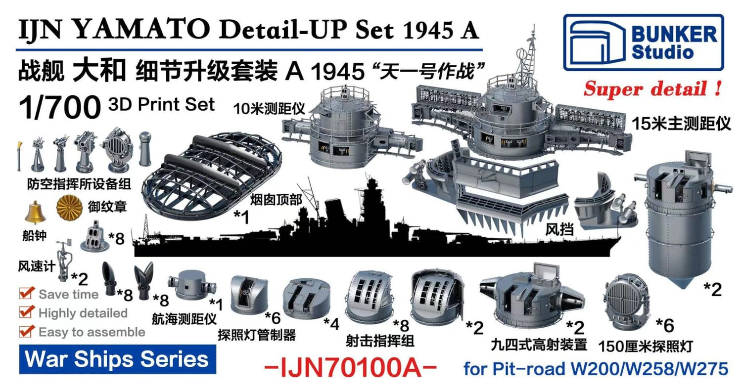 Bunker Studio 1/700 Scale Model Detail Upgrade Set for Japanese Battleship Yamato