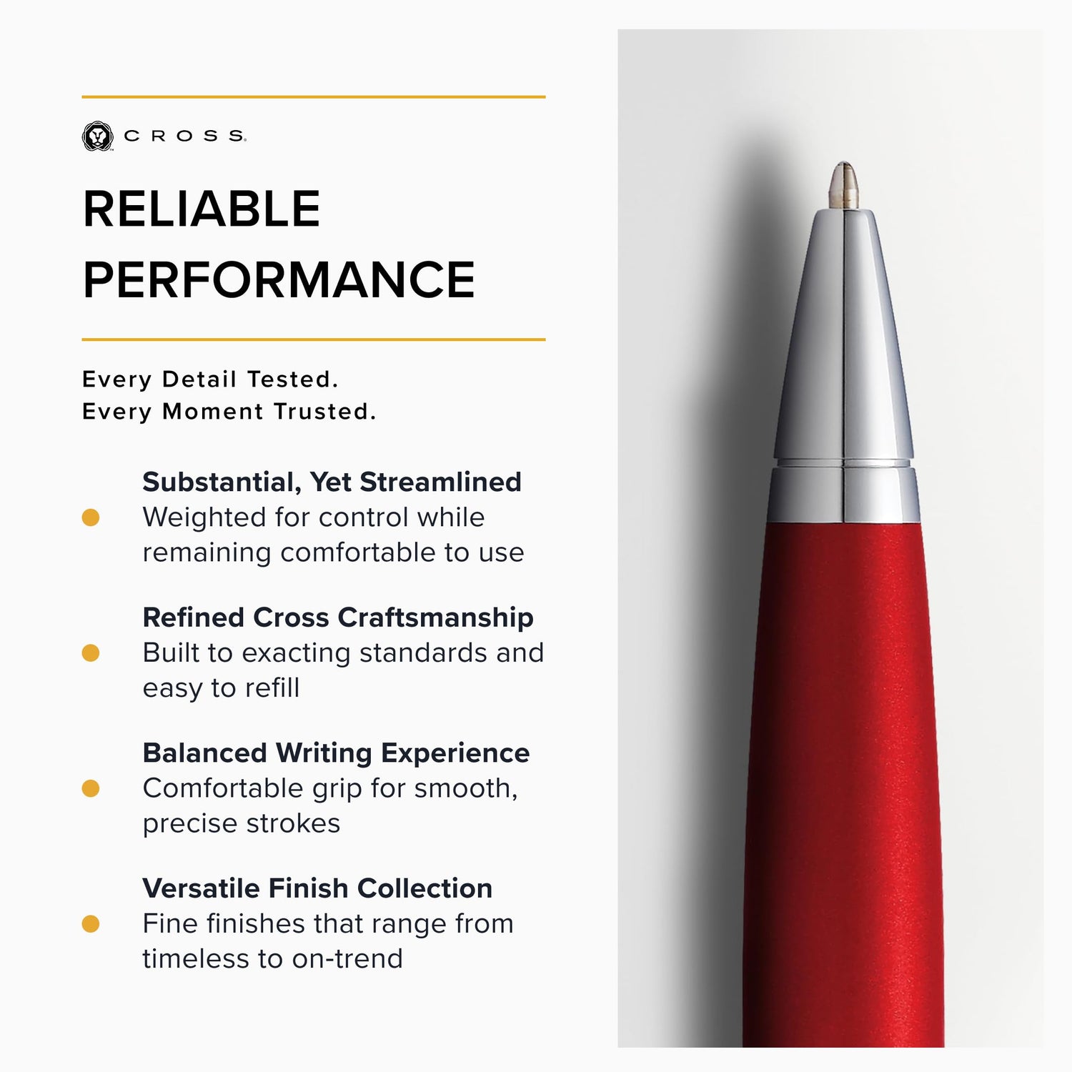 Cross Rollerball Pen Red AT0112-19 for Smooth Writing Experience