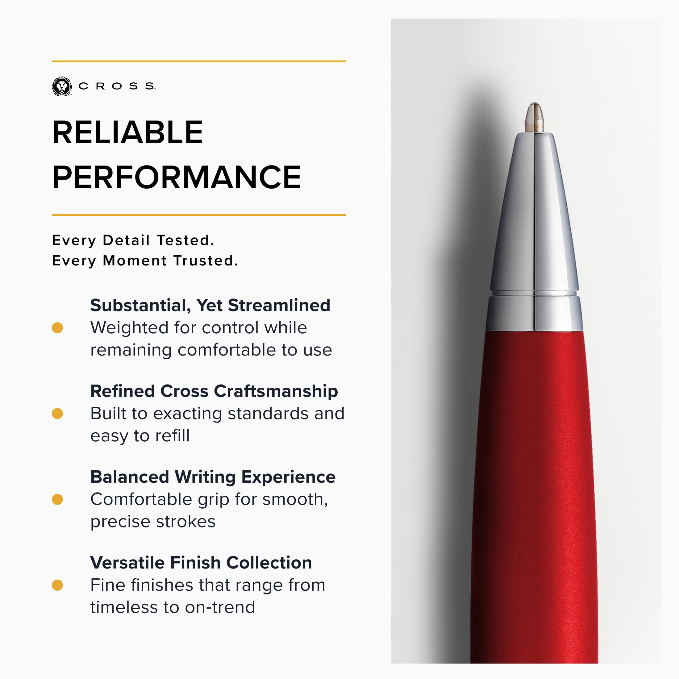 Cross Rollerball Pen Red AT0112-19 for Smooth Writing Experience