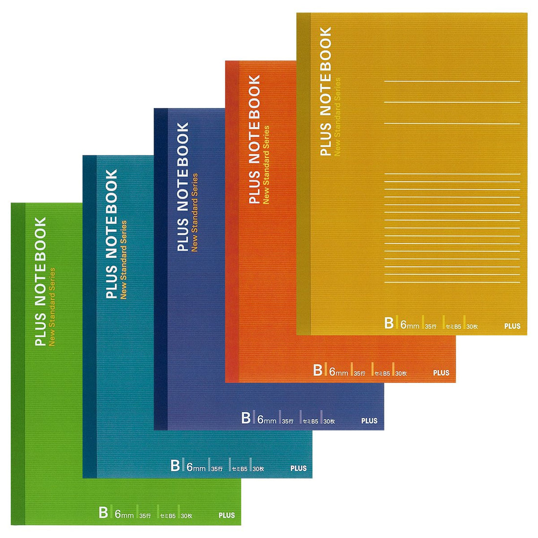 PLUS B5 Note 30 Sheets 5-Color Set for Creative Writing
