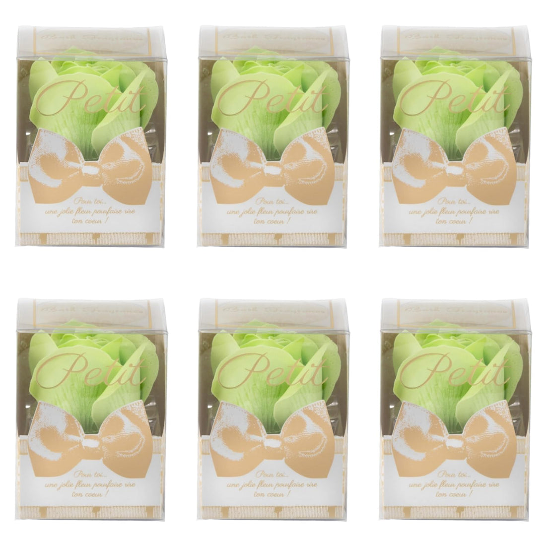 Q-FLA Bath Soak Soap Flower Set of 6 Green Rose Gift