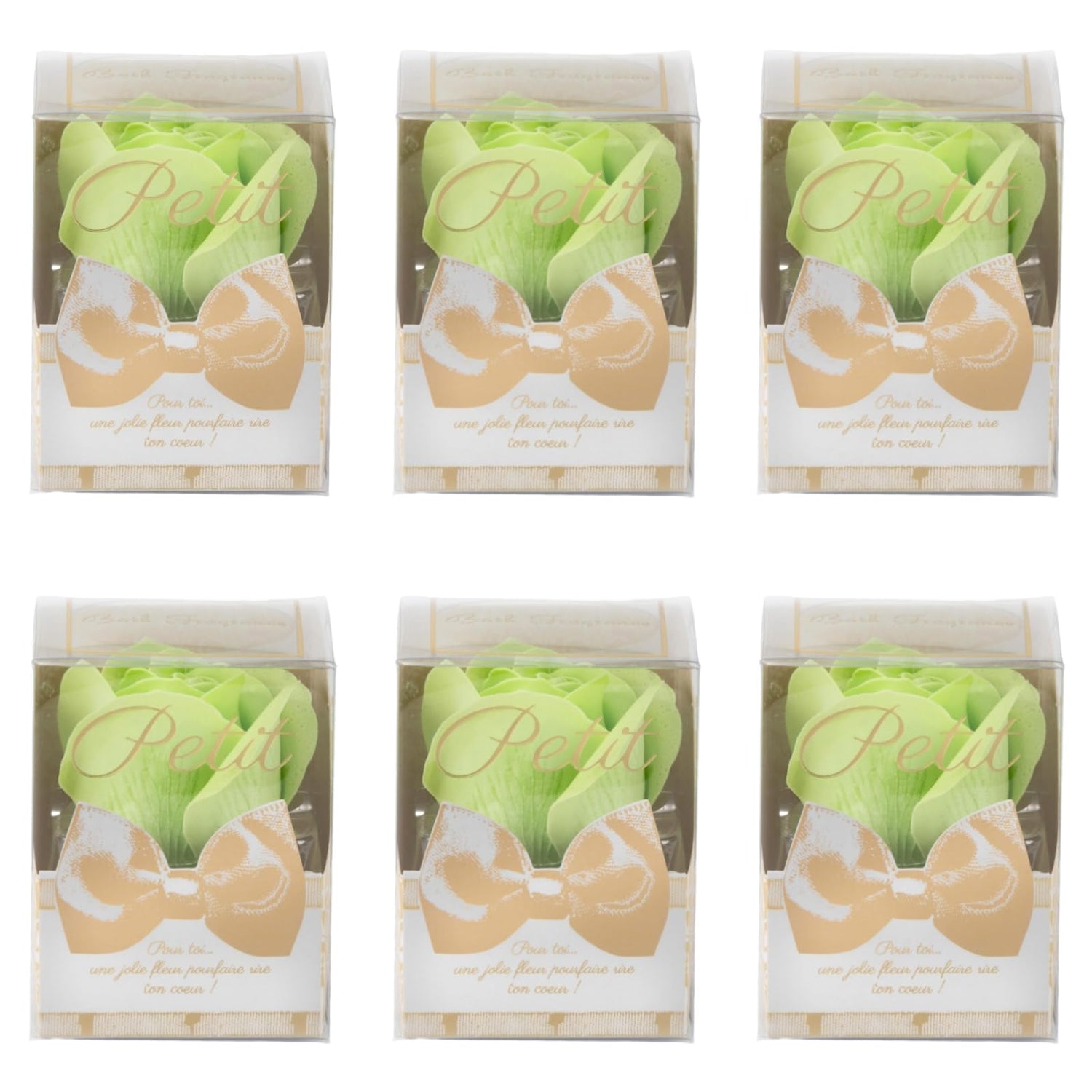 Q-FLA Bath Soak Soap Flower Set of 6 Green Rose Gift