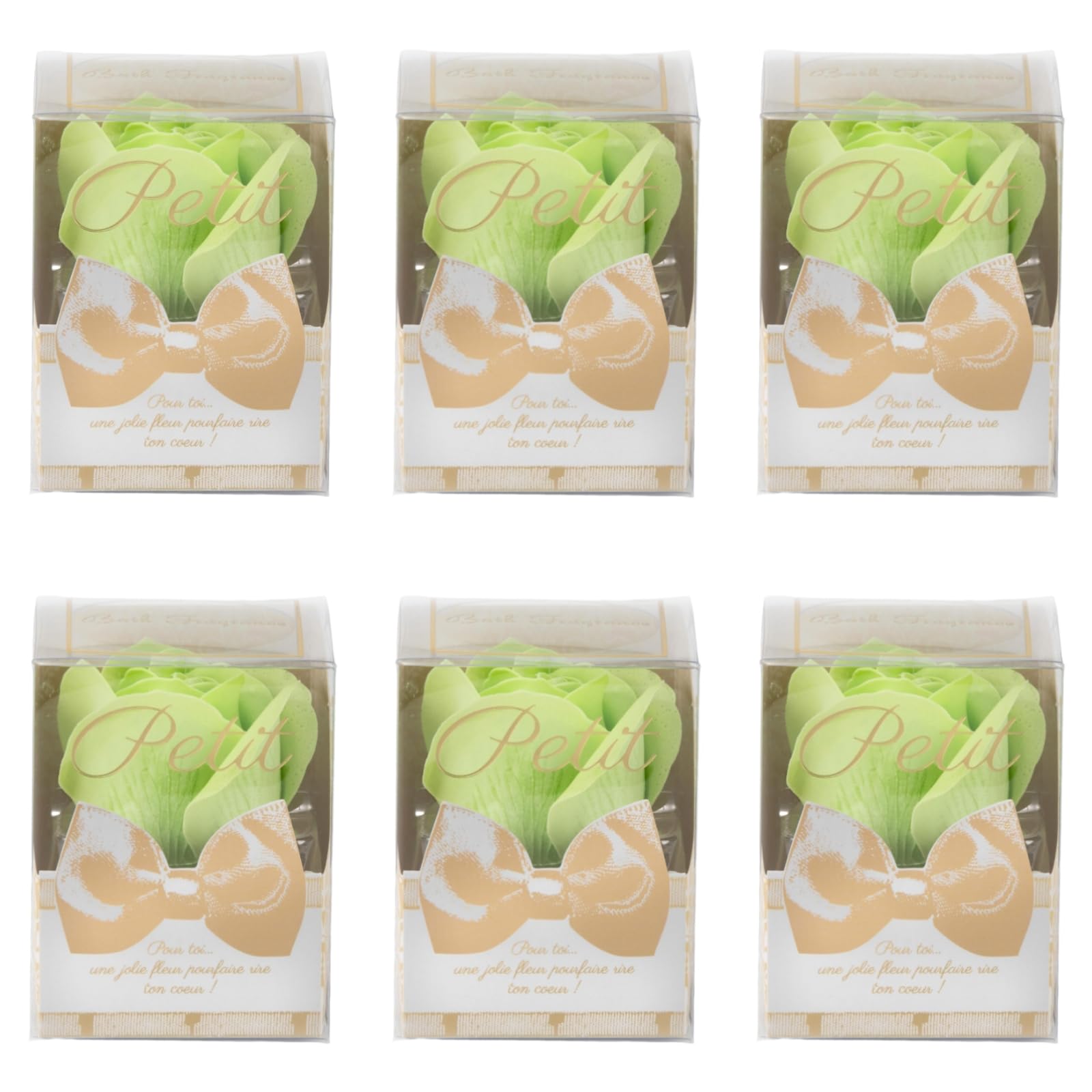 Q-FLA Bath Soak Soap Flower Set of 6 Green Rose Gift
