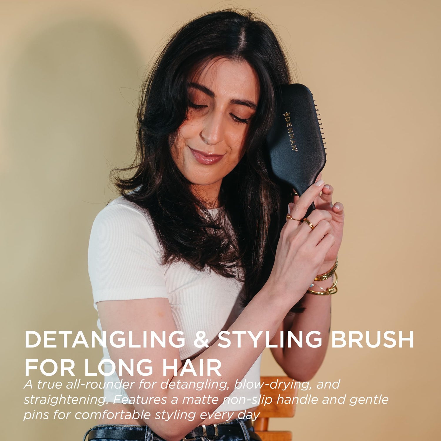 Denman Large Paddle Cushion Hair Brush for Blow Drying and Detangling