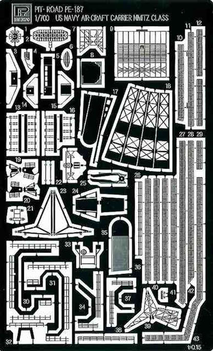 PIT-ROAD Nimitz Class Aircraft Carrier PE Parts Set for Scale Models
