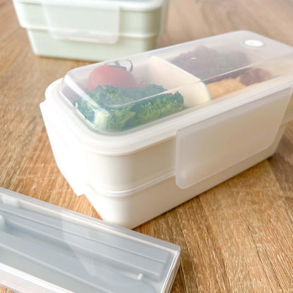 OSK Two-Tier Lunch Box Green with Dividers and Dishwasher Safe