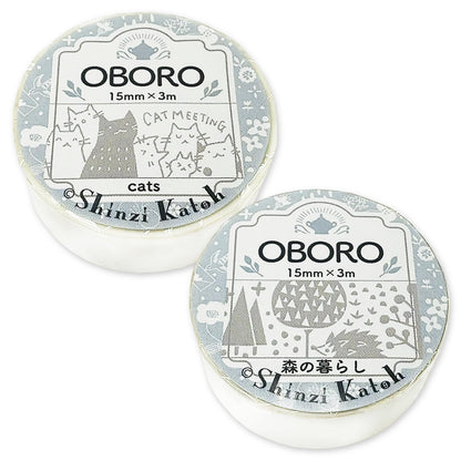 Shinzi Katoh Masking Tape Set with Cats and Forest Life Design
