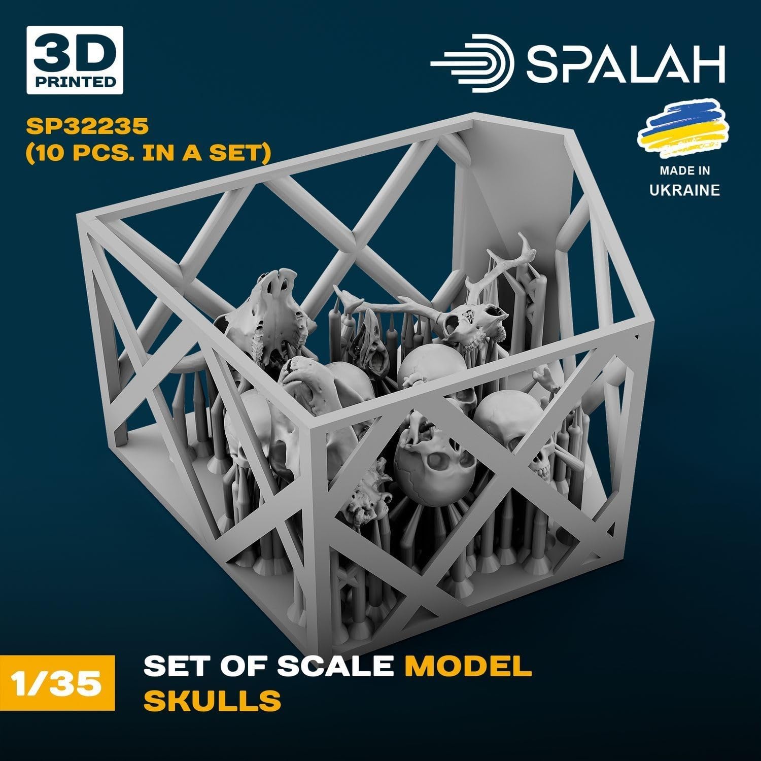 Spalah 1/35 Skull Set of 10 for Scale Models and Collectibles