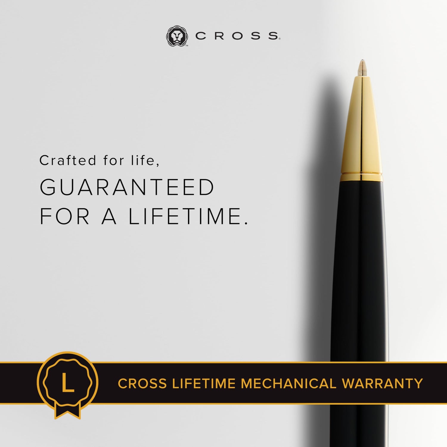 Cross Bailey Light Black Gold Plate Ballpoint Pen