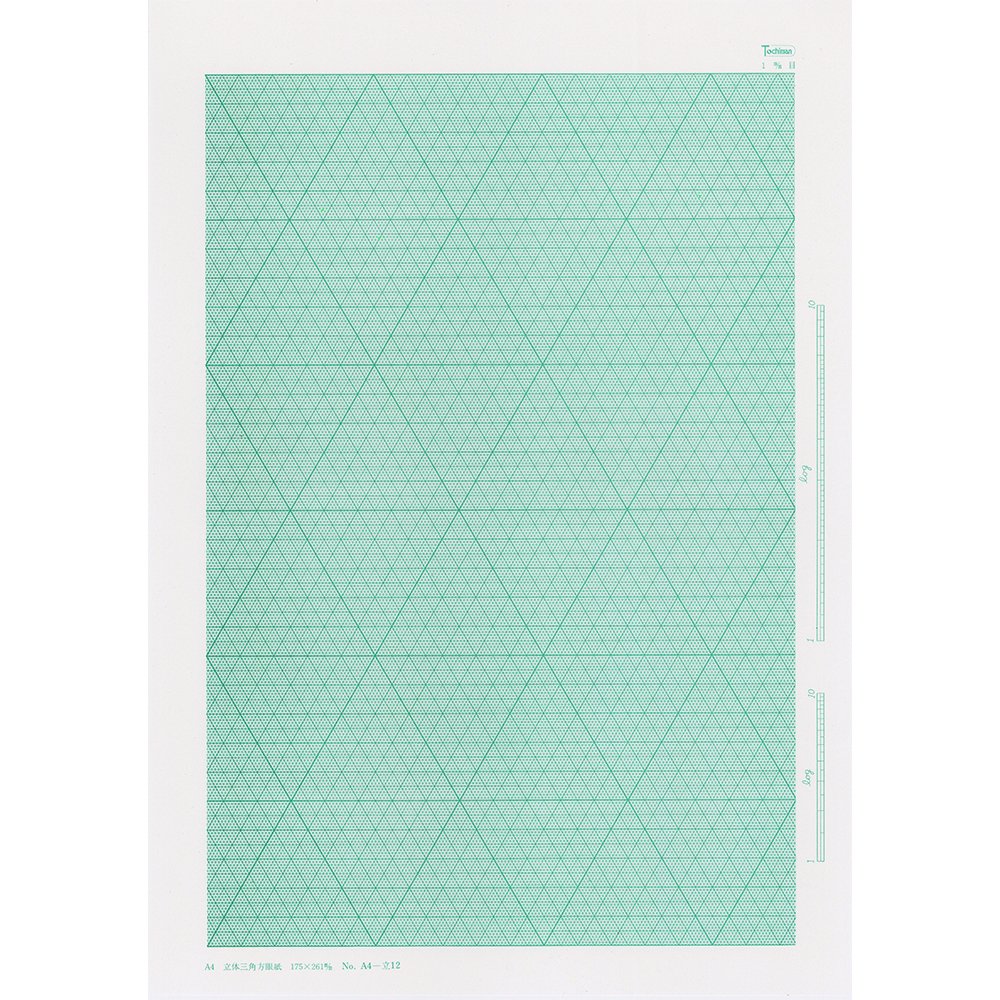 SAKAE Technical Paper Graph Paper A4 1mm Triangular Grid 25 Sheets Green