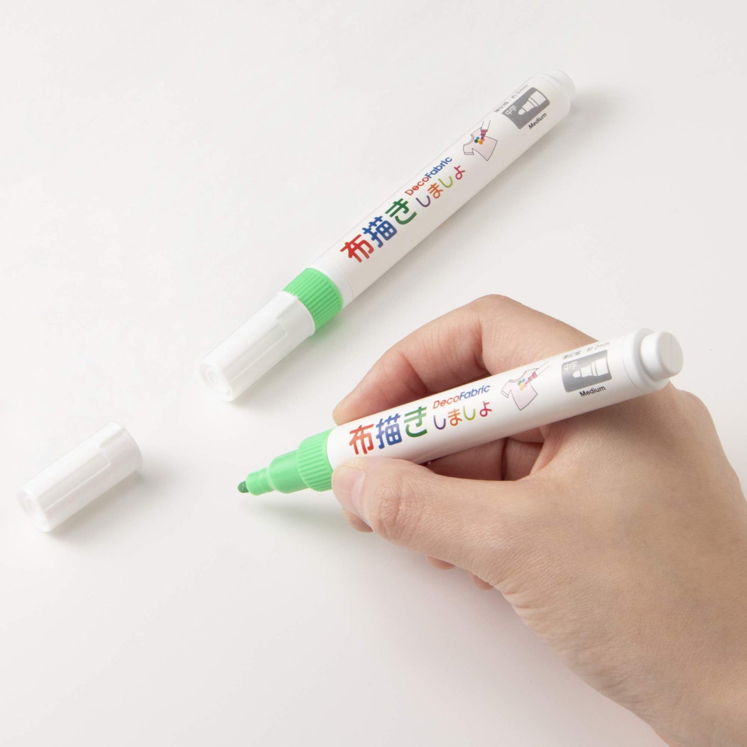 MARVY Fabric Markers Set Light Green 2-Pack for Creative Projects