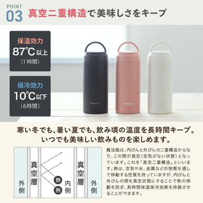 Peacock Screw Mug Bottle with Handle 350ml for Easy Carrying