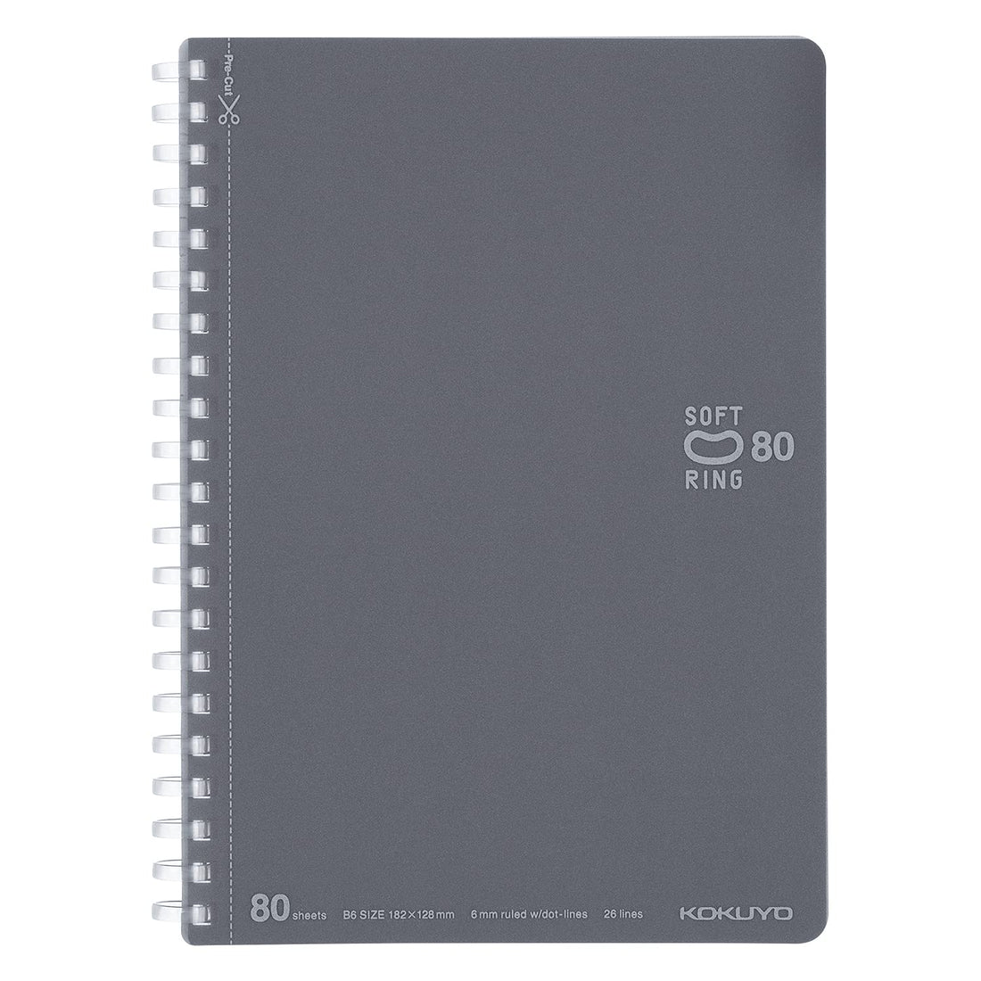KOKUYO Soft Ring Notebook B6 Dot Grid Dark Gray 80 Sheets