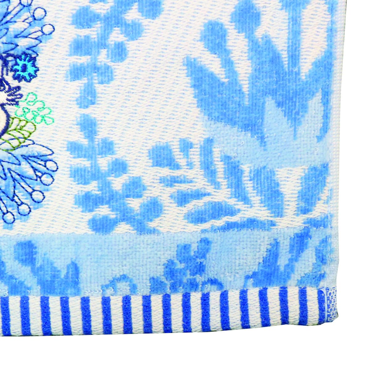 Marushin Face Towel Moomin Quilted Blue 100% Organic Cotton