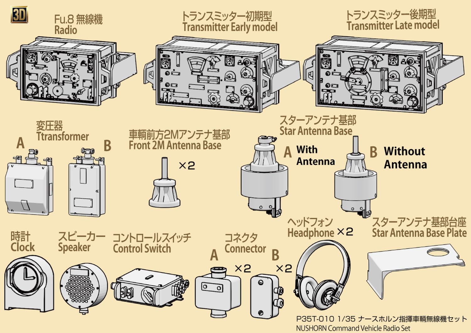 Passion Models 1/35 Nurse Horn Command Vehicle Radio Set for Model Kits