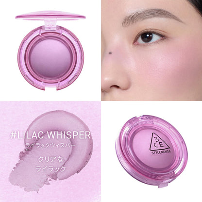 3CE Bouncy Blush Balm Lilac Whisper Cheek and Eyeshadow