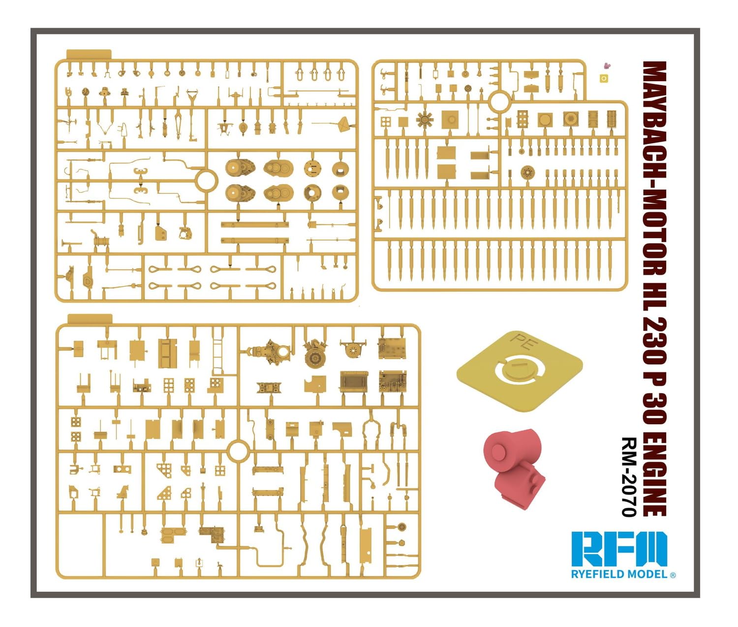 Rye Field Model 1/35 Maybach HL230 P30 Engine Set Model Kit Parts