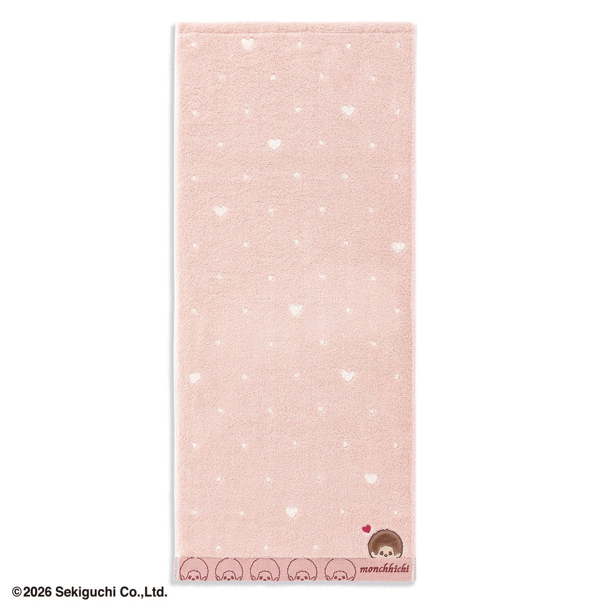 Monchhichi Dot Heart Face Towel Pink 34x80cm Cute Design