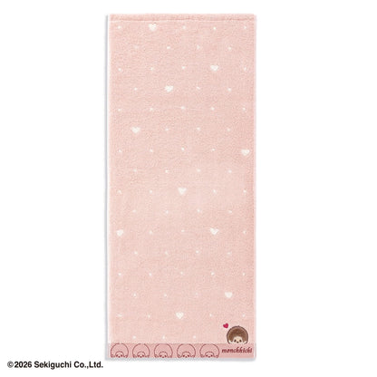Monchhichi Dot Heart Face Towel Pink 34x80cm Cute Design